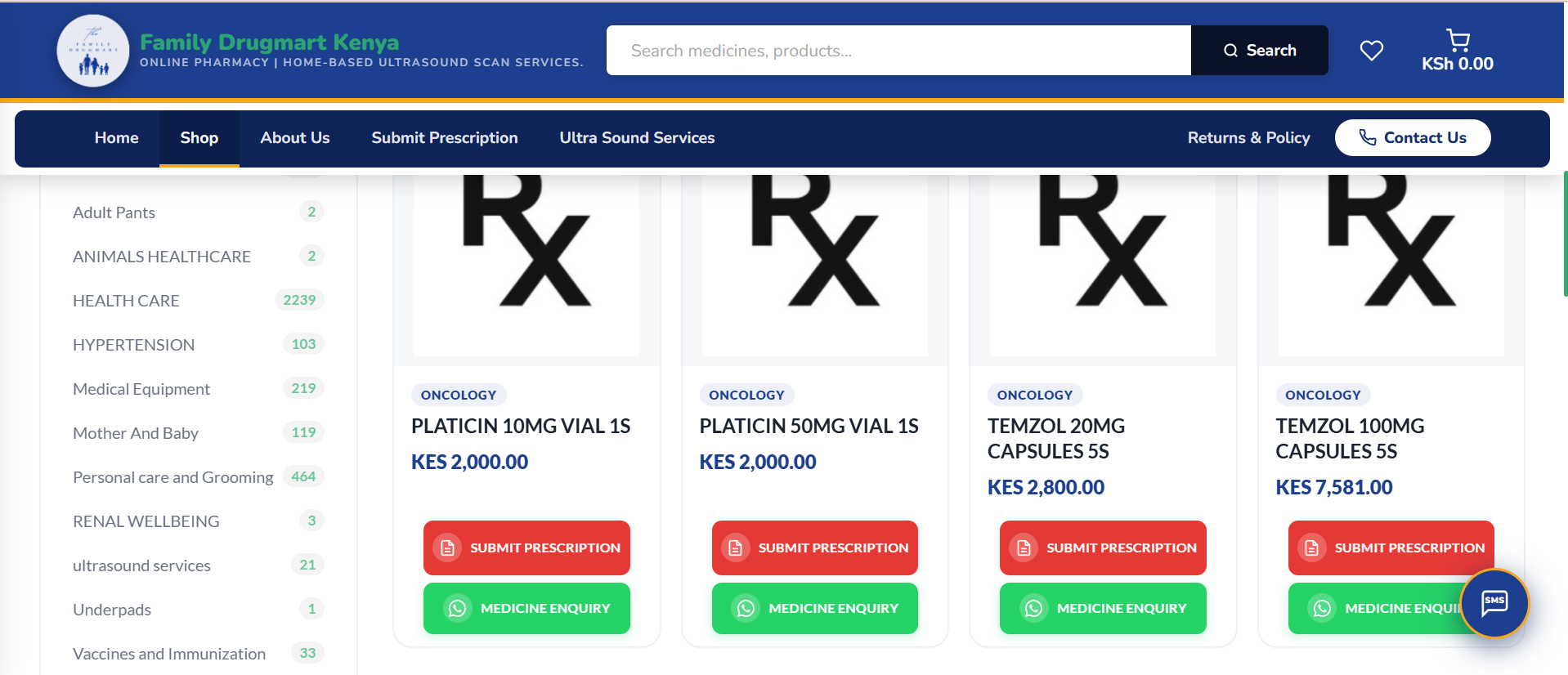 Family Drugmart Kenya - Pharmacy E-Commerce Website designed and developed by DevNovaTech Nairobi Kenya
