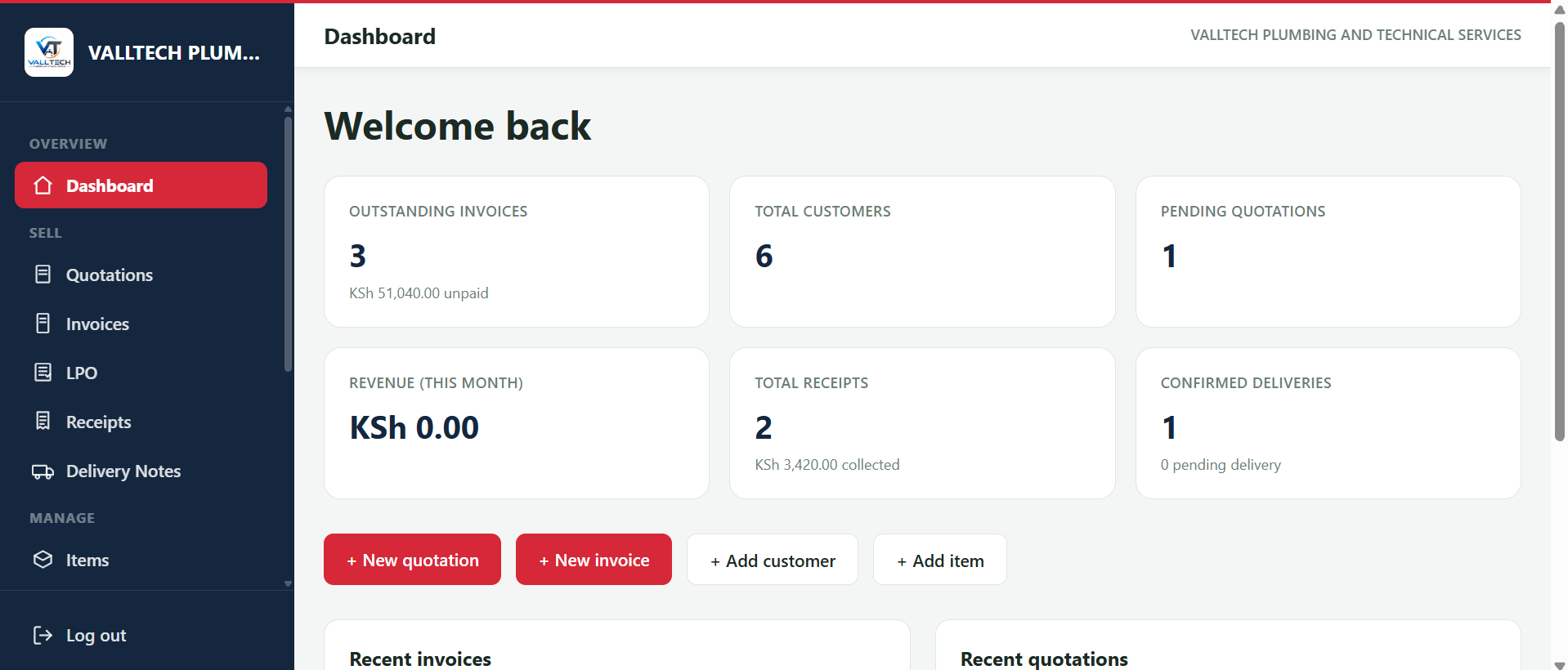 Invoice generator software for a Kenyan business, built by DevNovaTech Nairobi